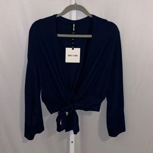 Agnes & Dora Kimono Tie Top Navy Large (12-14) NWT